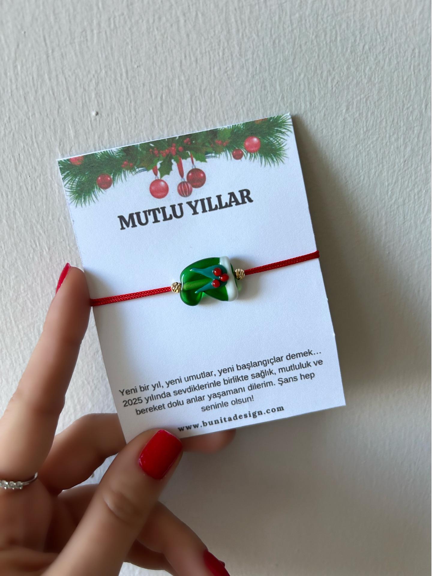 Murano%20Cam%20Yeşil%20Noel%20Çorap%20Yeni%20Yıl%20Konsept%20Bileklik